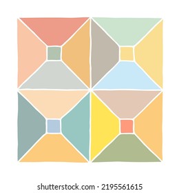 Decorative, seamless square pattern for ceramic tiles, t-shirt print, wallpaper. Freehand drawing. Doodle. Hand Drawn.	