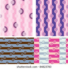 decorative seamless striped background with curl.
