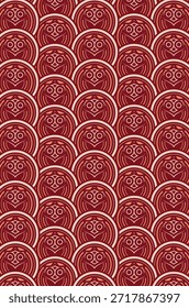 Arte de Diseño gráfico de patrón de búho repetitivo estilizado sin costuras decorativo
