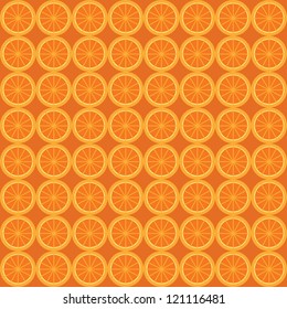 Decorative seamless texture on a brown background with a pattern of orange