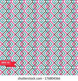 Decorative seamless texture in traditional bright colors. Colorful countryside background