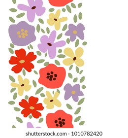 Decorative seamless vector floral border
