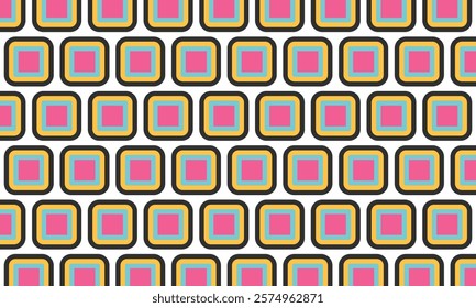 Decorative Seamless vector geometric ,Curve and Square shape pattern background