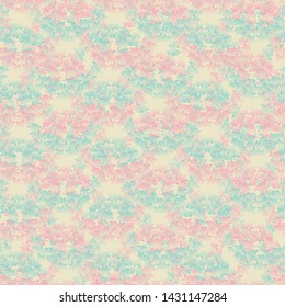 A decorative seamless vector pattern background with pink and blue gradient roses. Surface printdesign. Great for weddings.