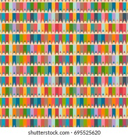 Decorative seamless vector pattern for design, printing, textiles, covers and other materials. Color pencils