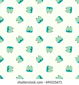 Decorative seamless vector pattern for design, printing, textiles, covers and other materials. Turquoise briefcases on a light background