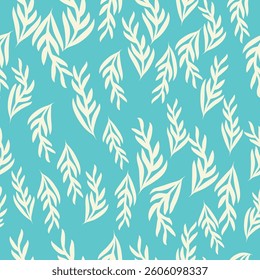 Decorative seamless vintage pattern in classic style with small flowers, ditsy. Silhouettes of flowers, bicolor ornament in pastel colors