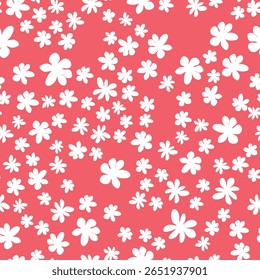 Decorativo sem costura vintage padrão em estilo clássico com flores pequenas, ditsy. Silhuetas de flores, Ornamento de duas cores em cores pastel, casamento