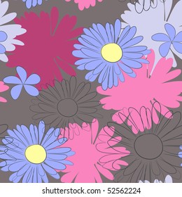 Decorative  seamless wallpaper with flowers
