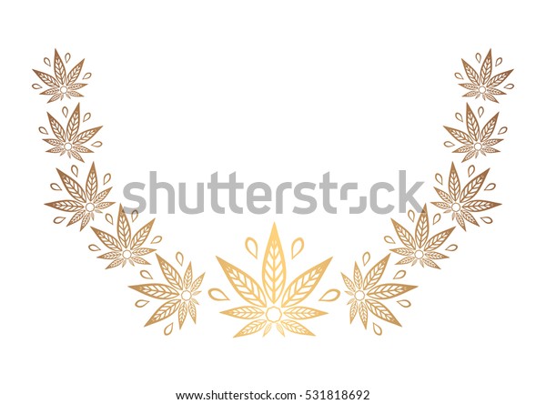 Download Decorative Semicircular Element Cannabis Border Stylized ...