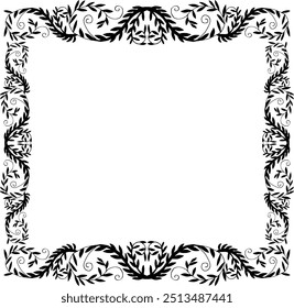 Decorative septenary corner frame. Vector illustration. Decorative element.