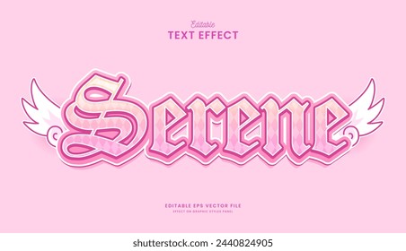 decorative serene angel editable text effect vector design