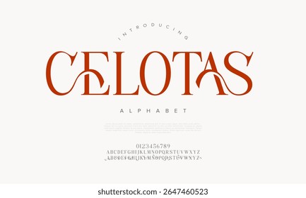 Fonte serif decorativa com contraste dramático e terminais nítidos. Adequado para marcas de luxo e manchetes editoriais