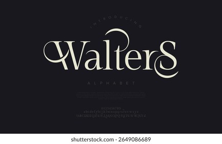 Decorative serif font with dramatic swashes and refined elegance, ideal for luxury branding and premium titles
