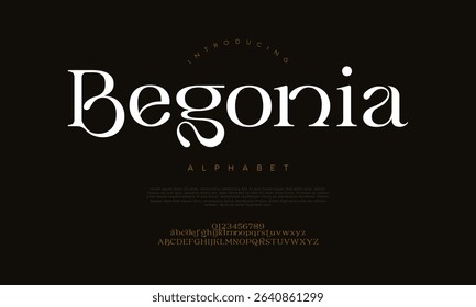 Decorative serif font with soft curves and artistic flourishes, ideal for luxury branding and feminine design