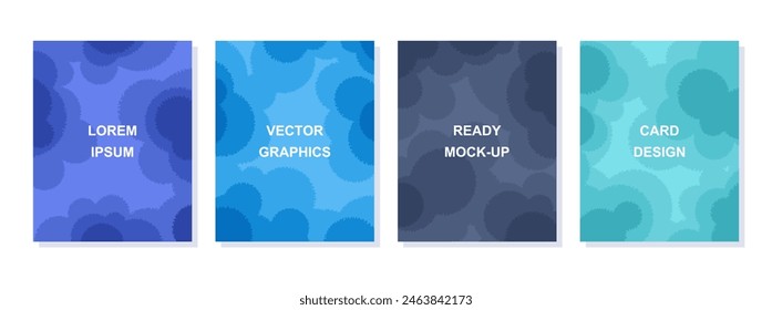 Decorative set cards with a composition of abstract round spotted elements. Creative collage from round organic shapes. Modern vector art