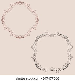 Decorative set of ornaments on background. Abstract