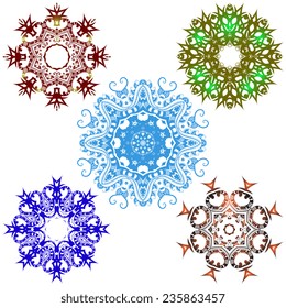 A decorative set round ornaments. Templates for your design
