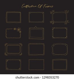 Decorative set template photo frames. Scrapbook concept. These photo frames you can use for kids picture or your love story. Vector illustration.