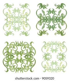 Decorative set V. 4 color floral elements.