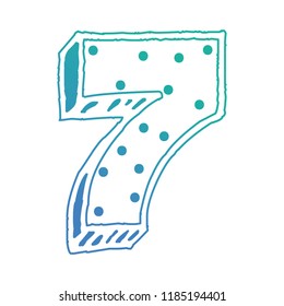 decorative seven number font dotted