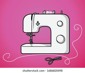 Elemento gráfico de máquina de coser decorativo