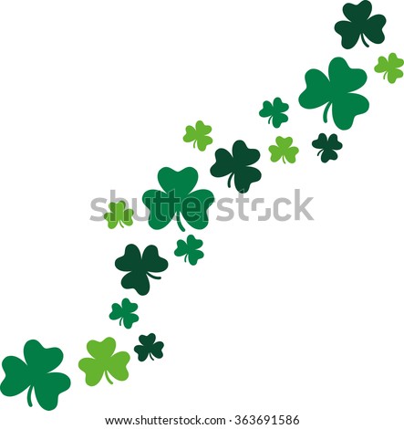 Decorative shamrocks diagonal St. Patrick's Day 