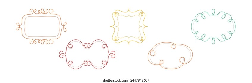 Marcos decorativos con Vector de línea giratoria