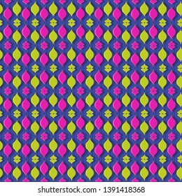 Decorative shapes from wavy lines. Seamless vector background illustration