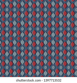 Decorative shapes from wavy lines. Seamless vector background illustration