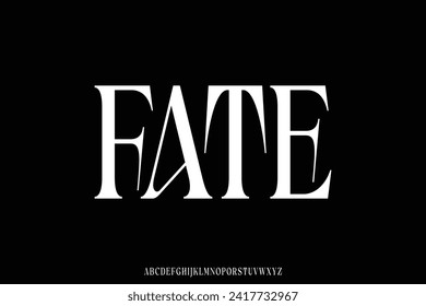 Decorative sharp serif alphabet display font vector
