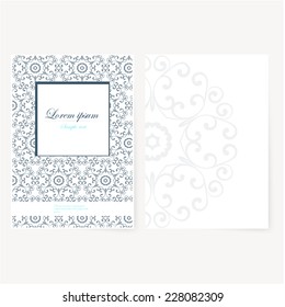 Decorative sheet of paper with oriental design and place for your text, vector illustration, background