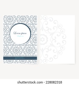 Decorative sheet of paper with oriental design and place for your text, vector illustration, background