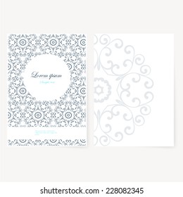 Decorative sheet of paper with oriental design and place for your text, vector illustration, background