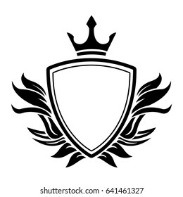decorative shield crown heraldry victorian elegant frame