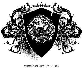 Decorative shield with lion 