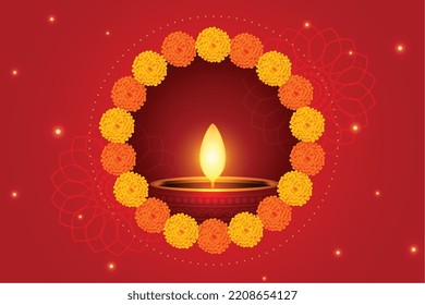 decorative shubh deepavali background for festival of lights