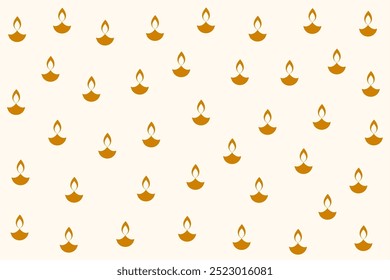 decorative shubh diwali diya pattern white background vector