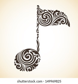 Decorative sign note with floral pattern