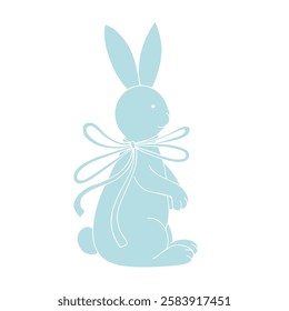 Decorative silhouette of a colorful Easter bunny. Vector graphics.
