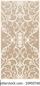 Decorative silhouette for cutting card, door, gate, window. Baroque, Renaissance flowers pattern. Laser cut. Ratio 2:1 Vector illustration