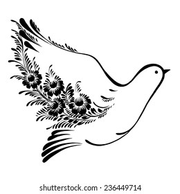 decorative silhouette dove peace