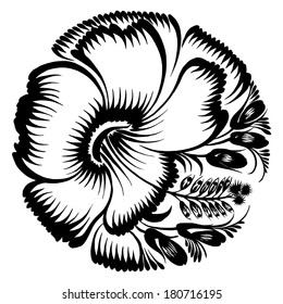 decorative silhouette hibiscus