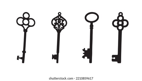 Dekorative Silhouette alter Schlüssel