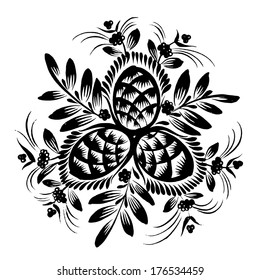 decorative silhouette pine cone with pine needles
