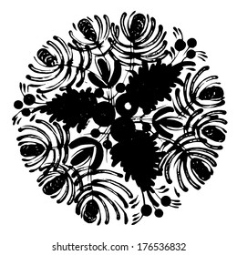 decorative silhouette of pine needles