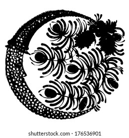 decorative silhouette of pine needles