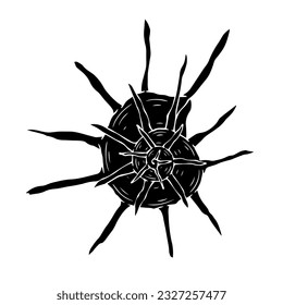 Decorative silhouette of a seashell.Vector graphics.