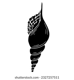 Decorative silhouette of a seashell.Vector graphics.