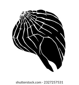 Decorative silhouette of a seashell.Vector graphics.